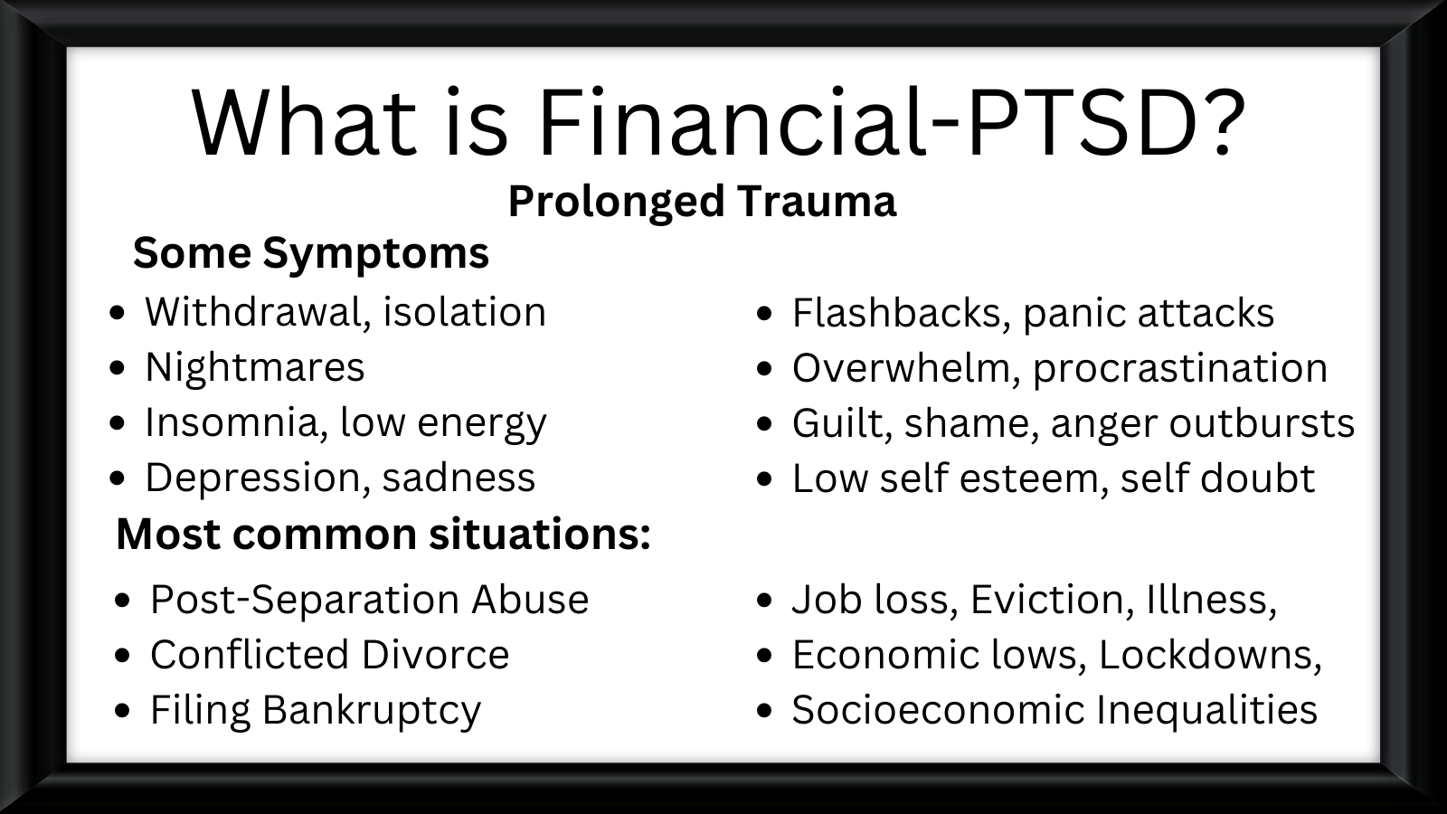 What is financial PTSD