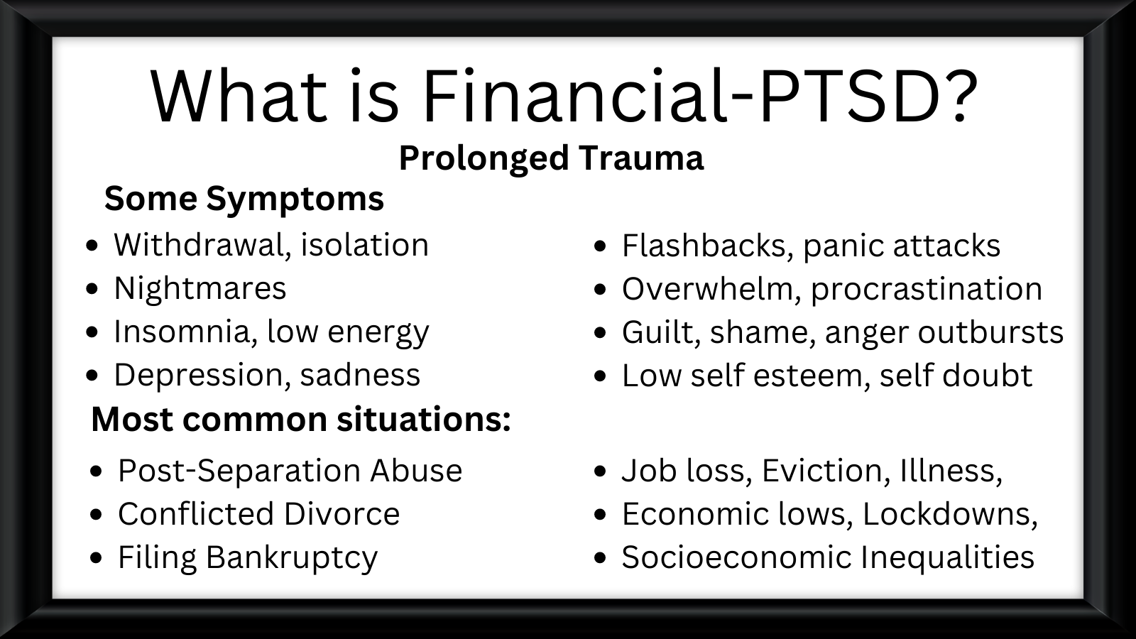 What is financial PTSD?