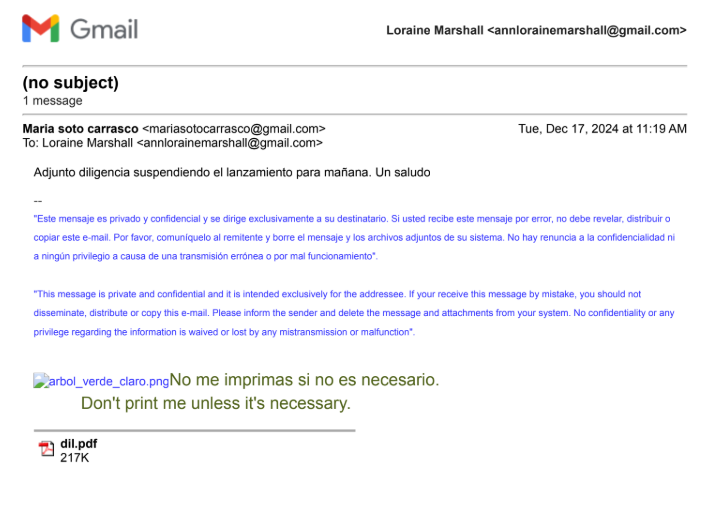Email 17th Dec 2024 suspension of eviction