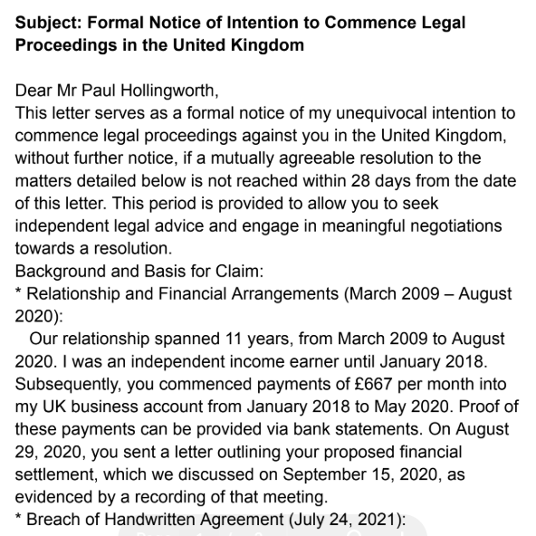 letter before action - ADR attempt